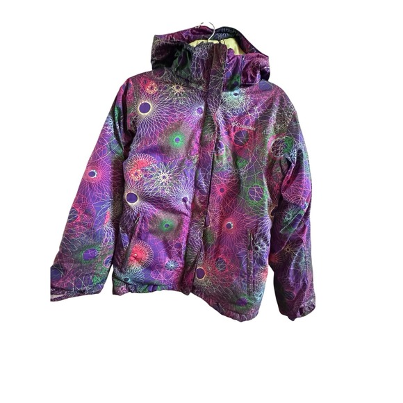 Columbia Other - Columbia Omni Tech Girls Sz 14-16 Ski Hooded Coat Sirograph Purple Design